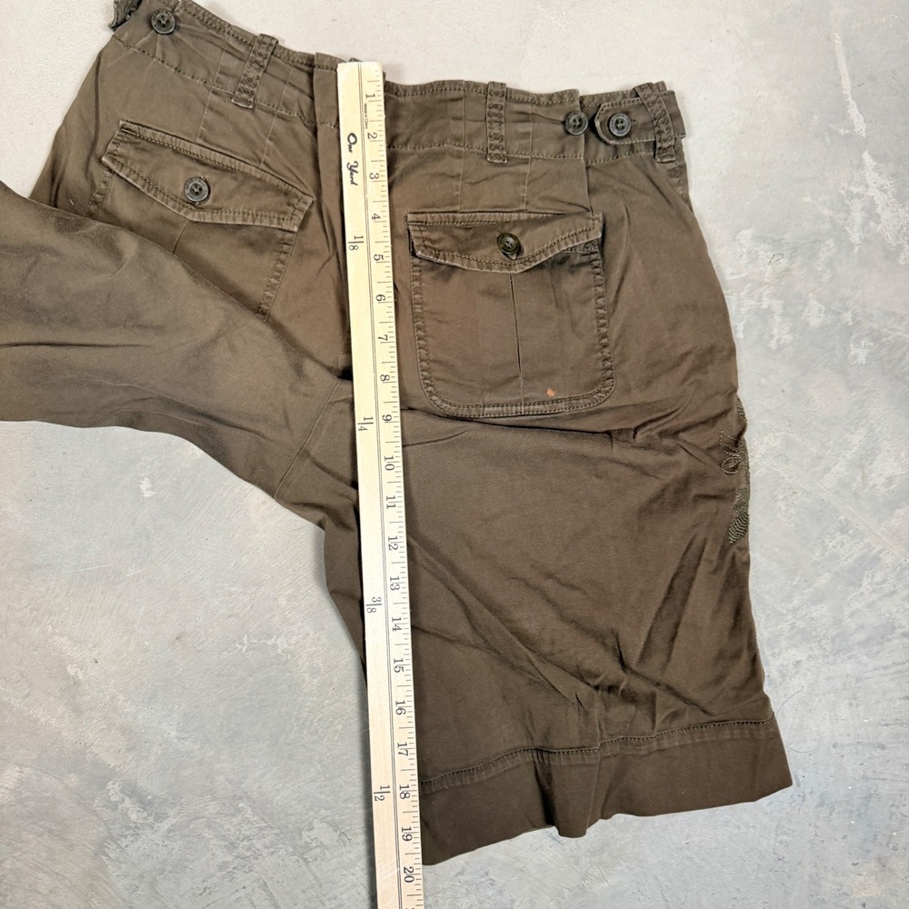 Nike ACG Women Brown Floral Embroidered Cargo Hiking Shorts Size 8 Vintage 1989 - Picture 6 of 7